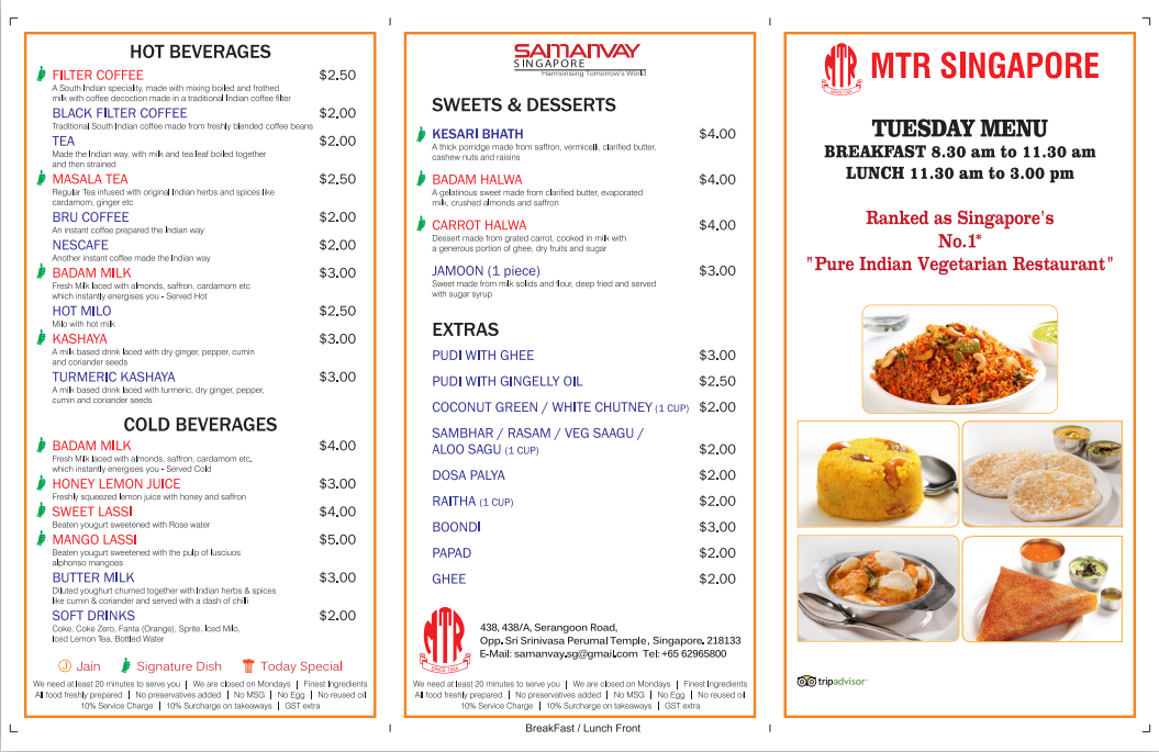 Mtr Lunch Menu Mtr Lunch Menu