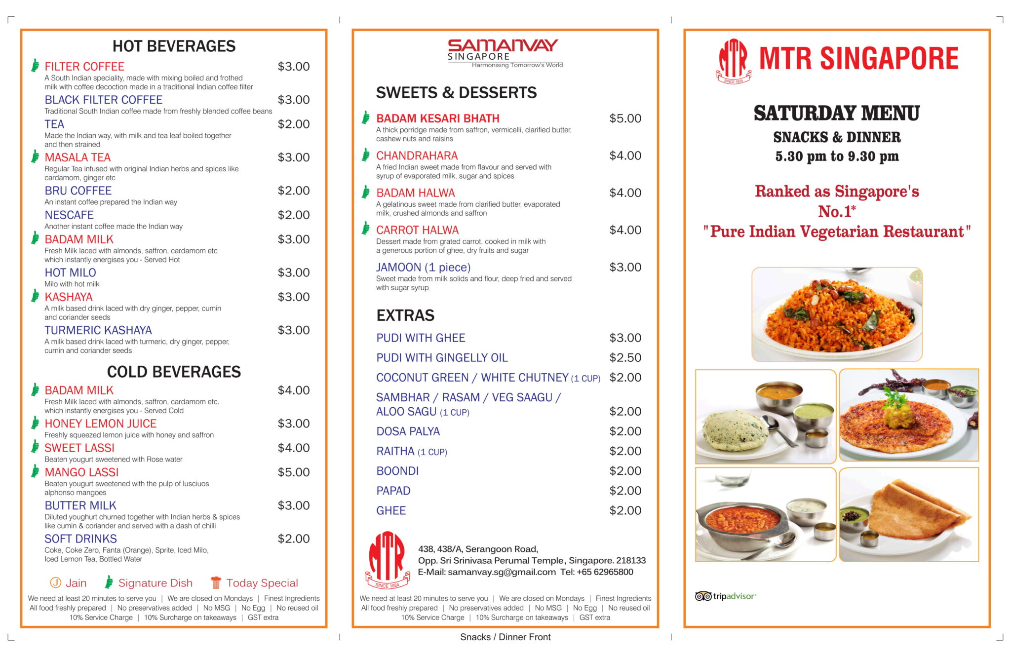 Menu – MTR Singapore